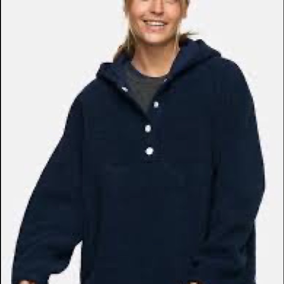 NWT Outdoor Voices Megafleece pullover Navy size XS mega fleece hoodie - Picture 2 of 6